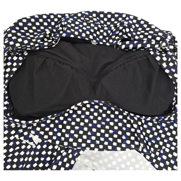 Jaclyn Smith One Piece Swimsuit Polka Dot Black White Layered Womens Size 20 - Picture 10 of 14